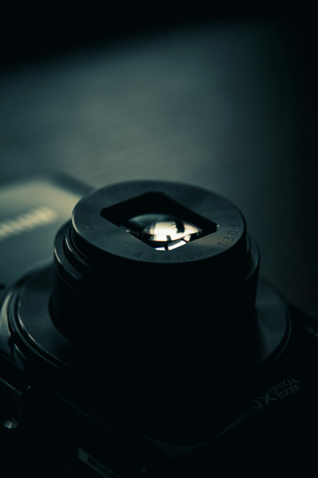 Camera lens close-up